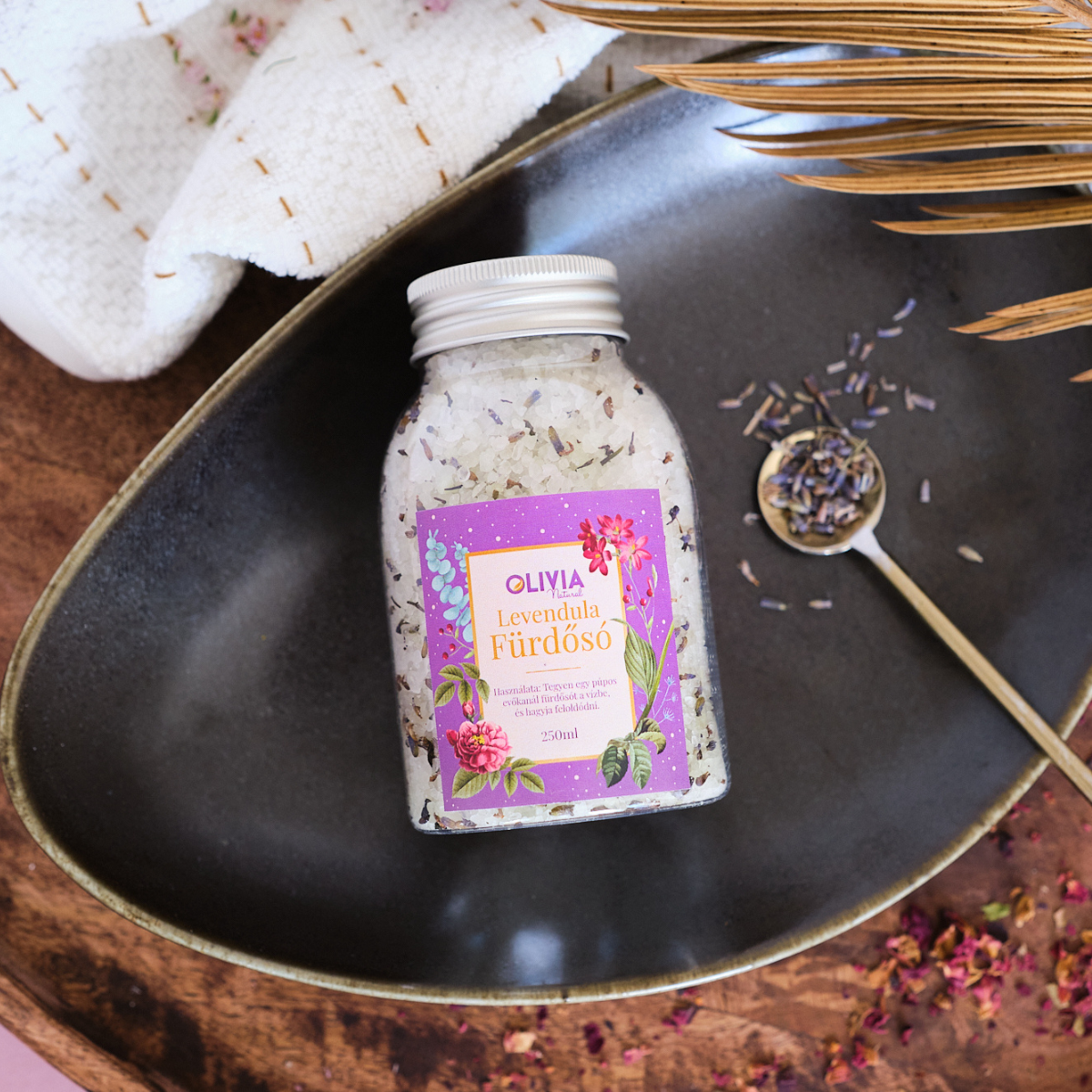 Levendula fürdősó 100% tisztaságú illóolajjal