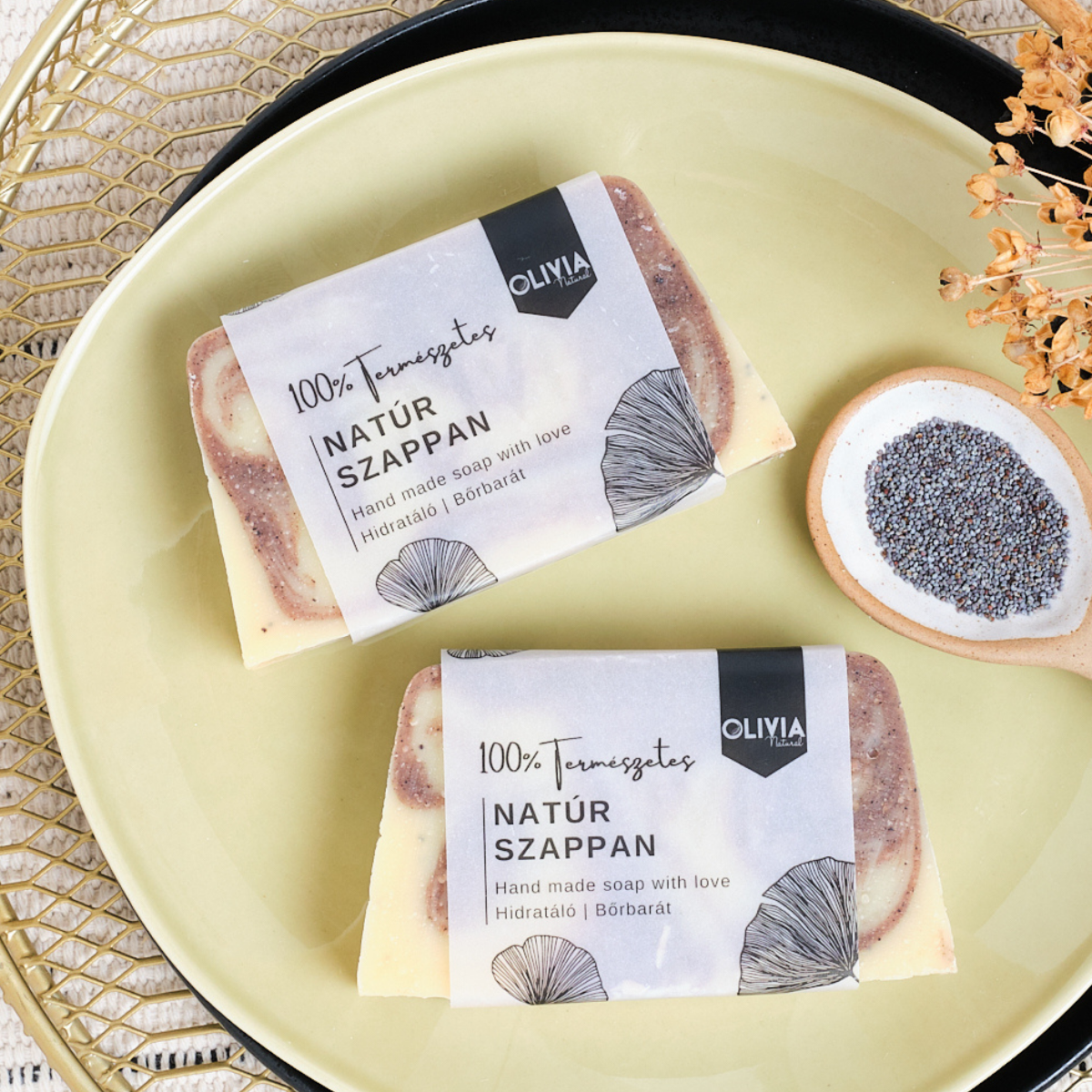 Fahéj mák szappan, 100% természetes natúr szappan